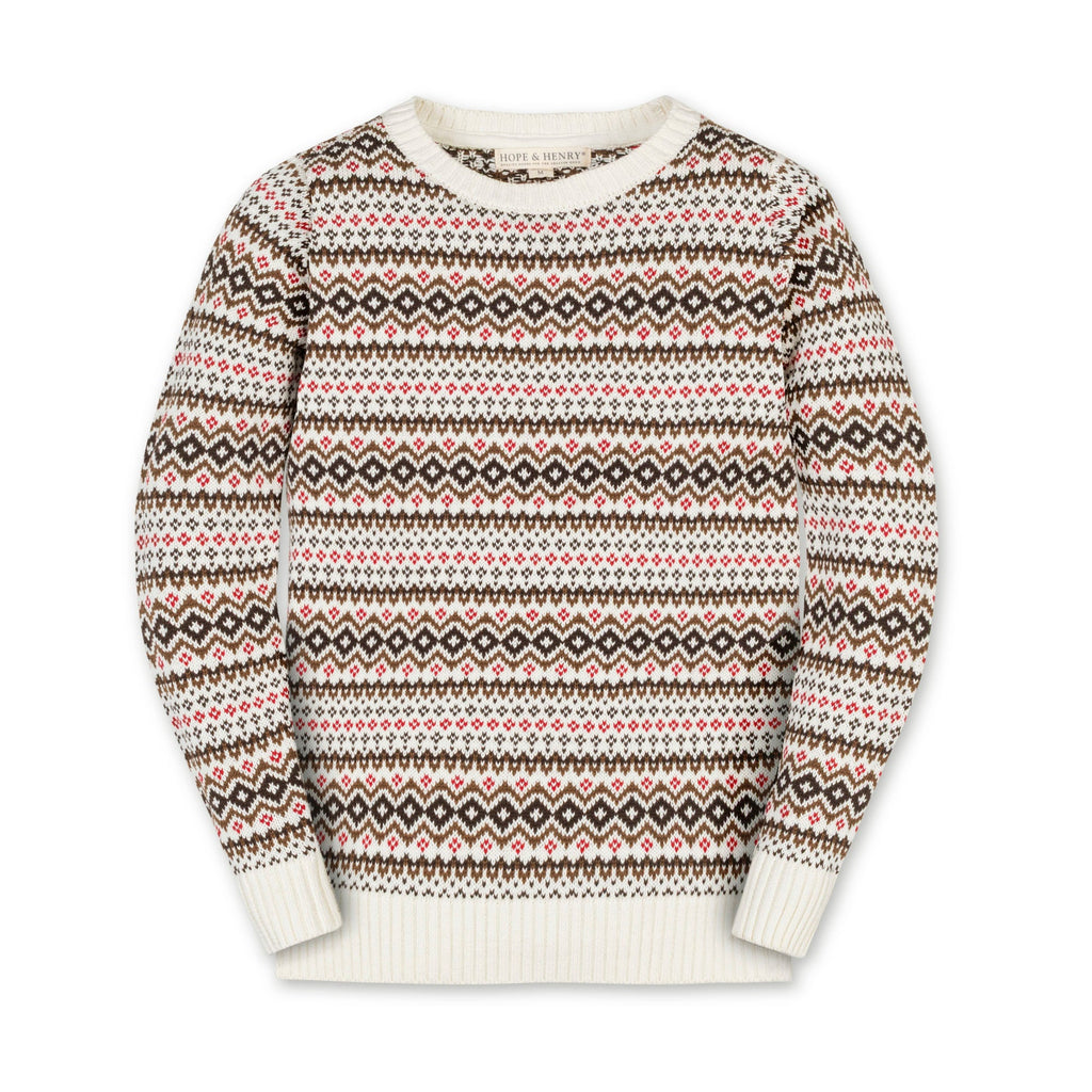Organic Intarsia Crew Neck Sweater - Baby