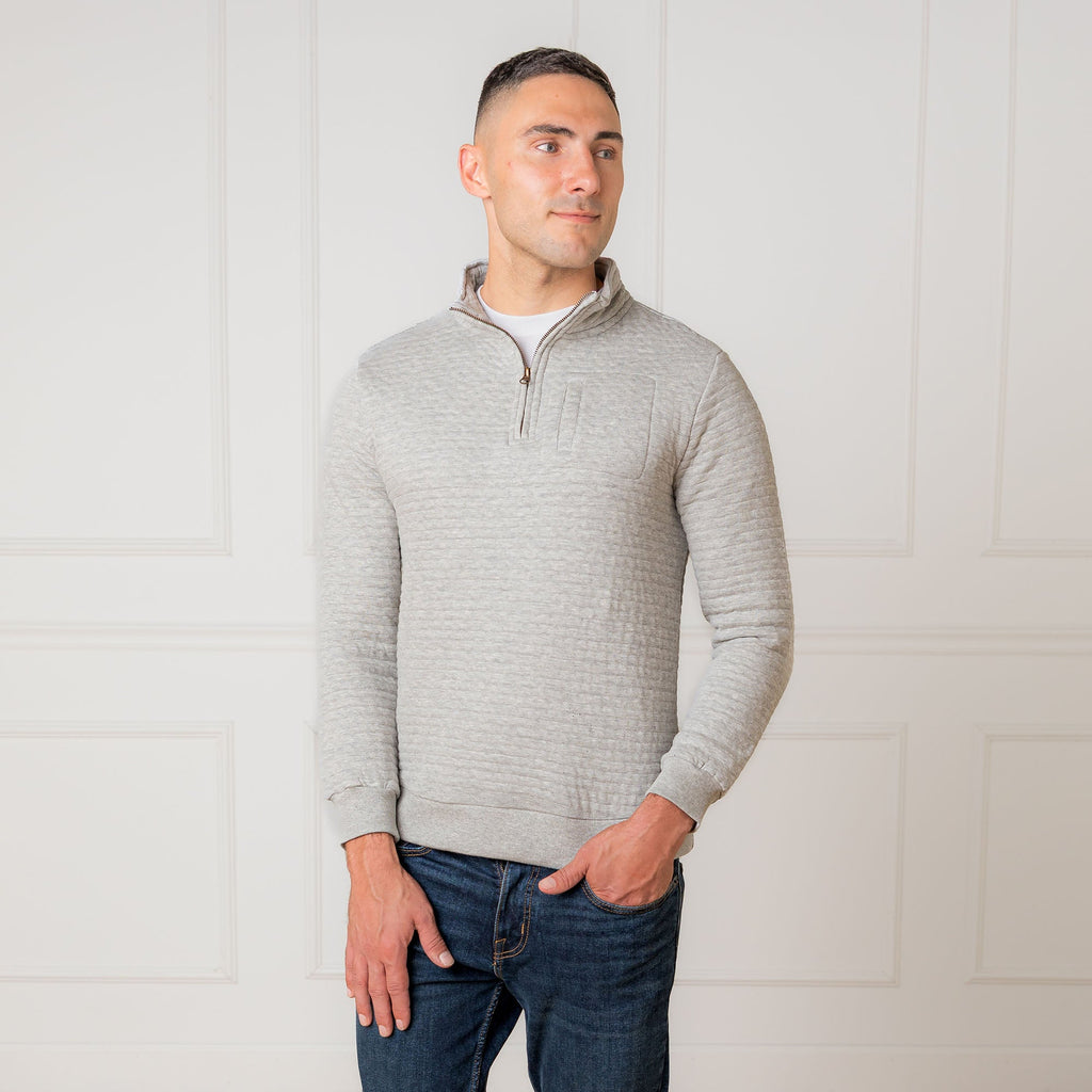 Quilted Half Zip Pullover