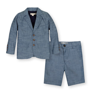 Baby Organic Chambray Suit Jacket & Short Gift Set