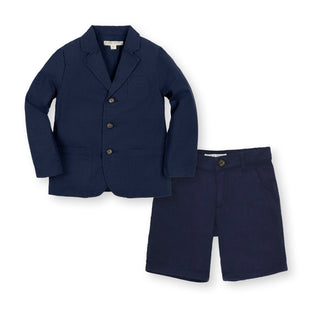 Baby Seersucker Organic Suit Jacket & Short Gift Set