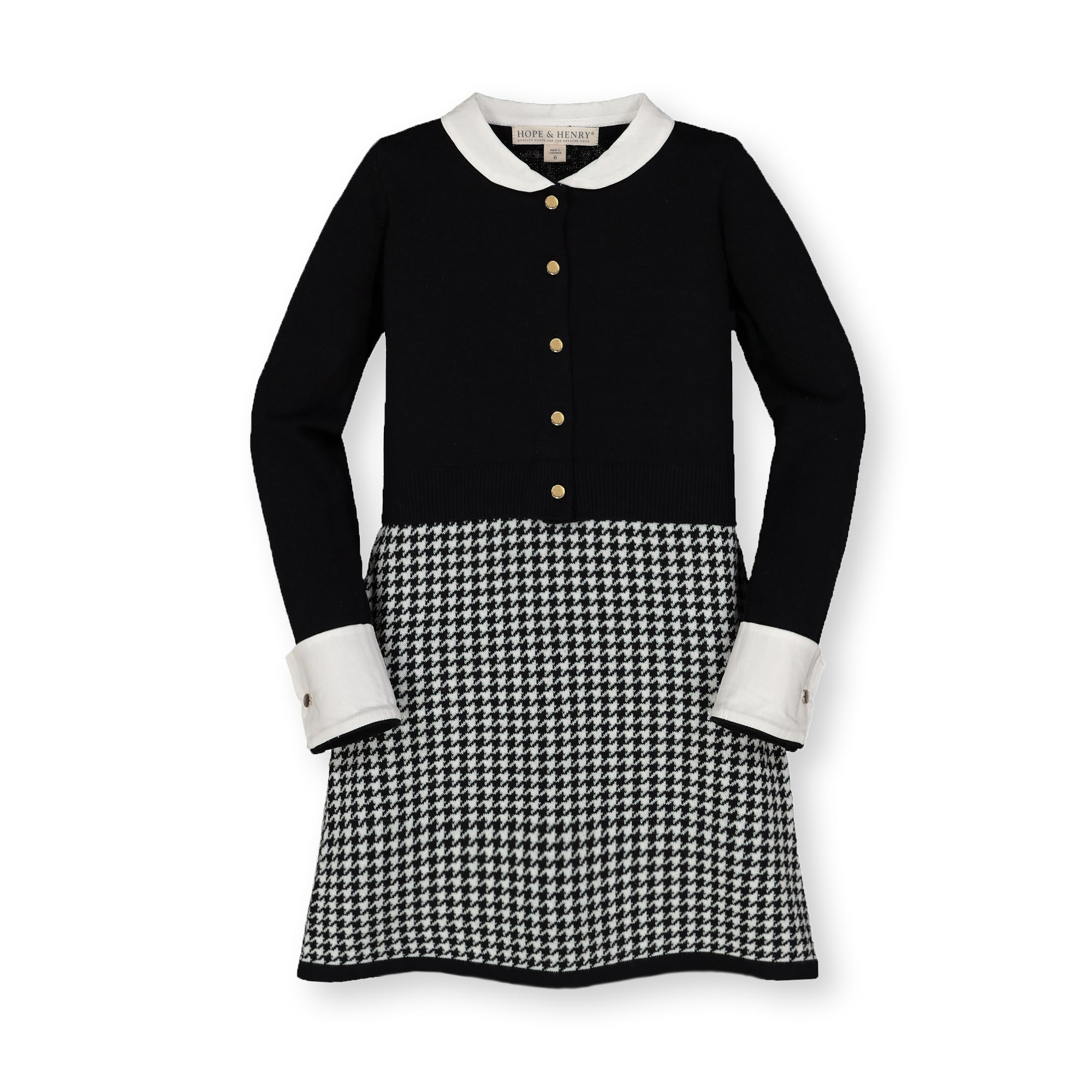 Button Front Sweater Dress with Collar | Hope u0026 Henry Girl