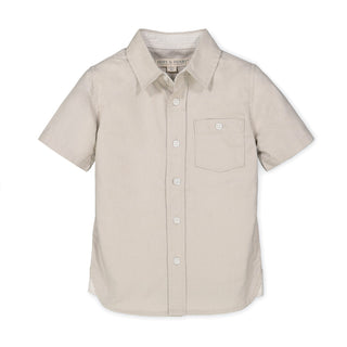 Linen Short Sleeve Button Down Shirt - Hope & Henry Boy