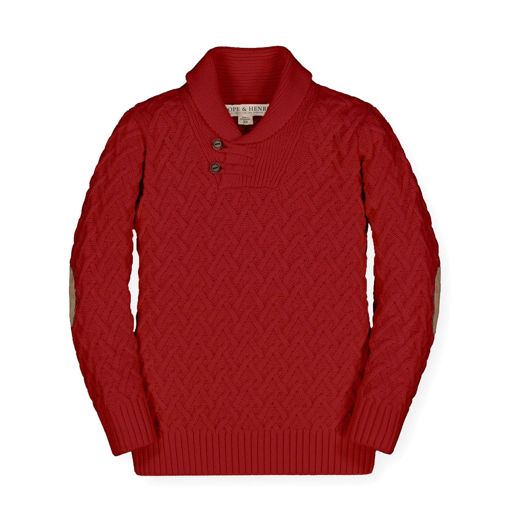 Organic Shawl Collar Cable Sweater