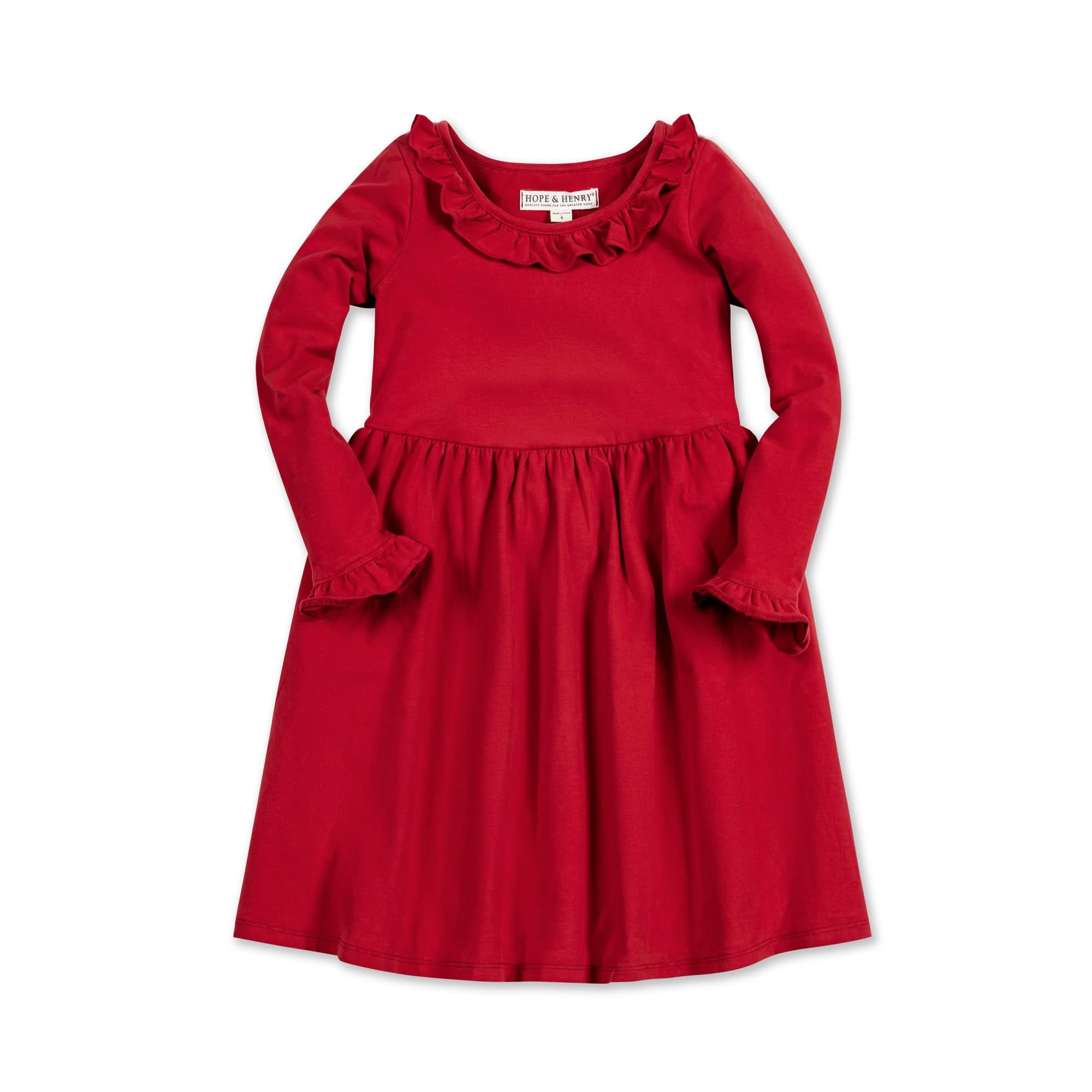 Ruffle Trim Knit Dress | Hope & Henry Girl