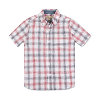 Linen Short Sleeve Shirt with Side Vent