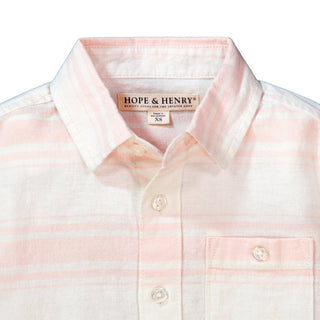 Linen Short Sleeve Button Down Shirt - Hope & Henry Boy