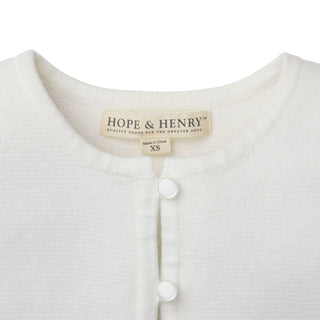 GIRLS White Organic Curved Hem Cardigan