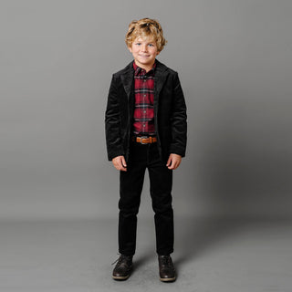 BOYS Black Organic Corduroy Pant