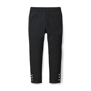 GIRLS Black Button Cuff Button Cuff Ponte Pant