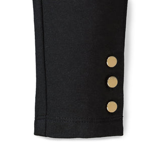 GIRLS Black Button Cuff Button Cuff Ponte Pant