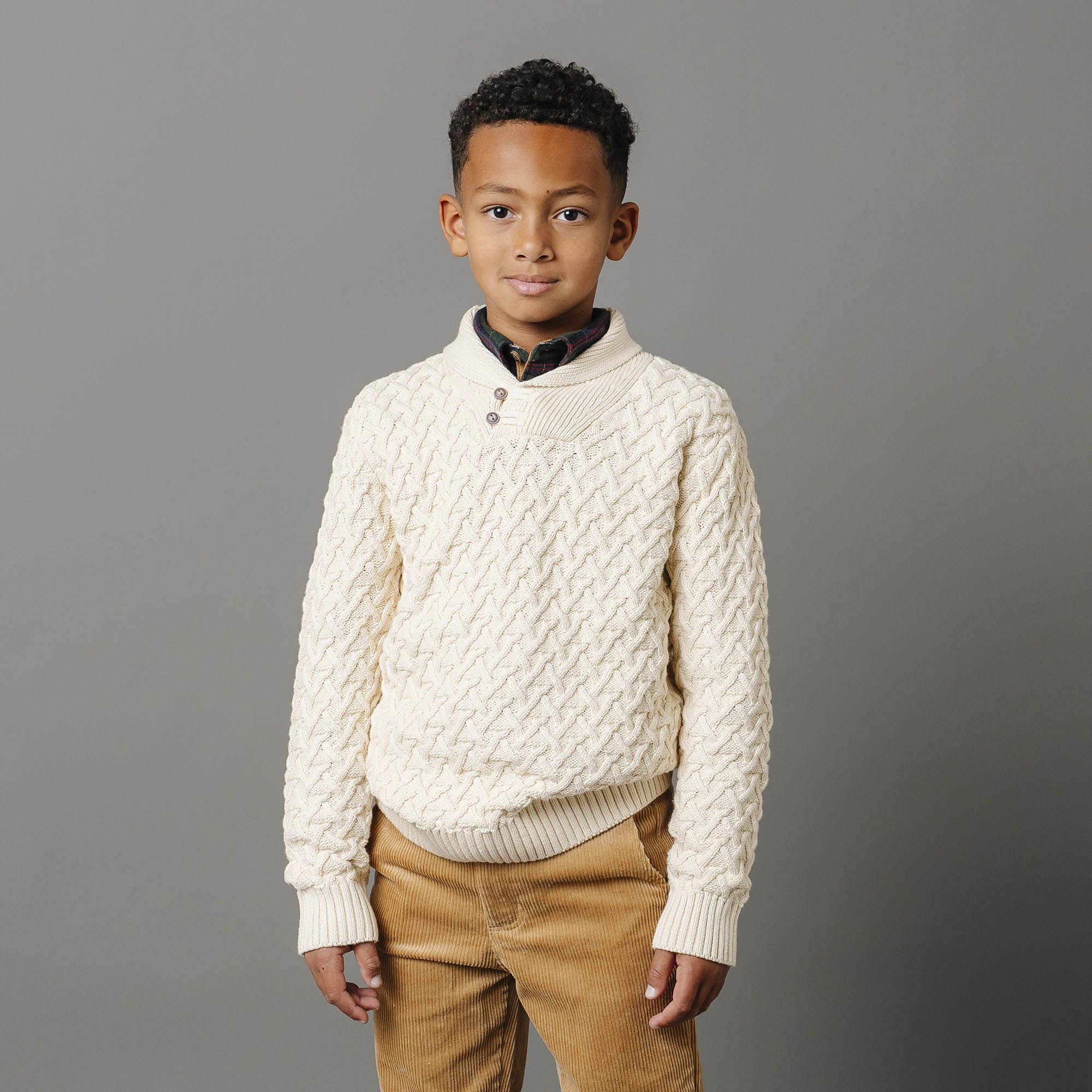 Shawl Collar Organic Cable Sweater – Hope Henry