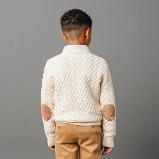 Shawl Collar Organic Cable Sweater