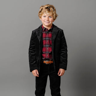 BOYS Black Corduroy Organic Corduroy Blazer
