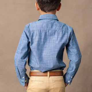 Organic Chambray Button Down Shirt - Baby - Hope & Henry Baby