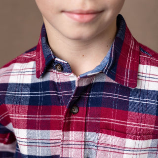 Brushed Flannel Organic Button Down Shirt - Baby - Hope & Henry Baby