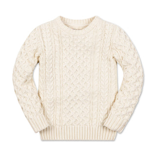BOYS Ivory Fisherman Organic Fisherman Sweater