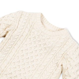BOYS Ivory Fisherman Organic Fisherman Sweater