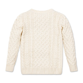 BOYS Ivory Fisherman Organic Fisherman Sweater