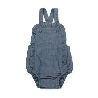 Ruffle Sunsuit Romper & Cable Knit Blanket Gift Set