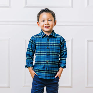 Brushed Flannel Organic Button Down Shirt - Baby - Hope & Henry Baby