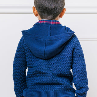 Hooded Half Zip Organic Sweater - Baby - Hope & Henry Baby