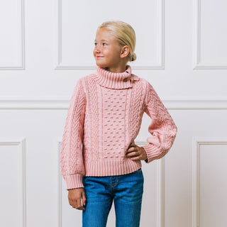 Split Neck Bobble Organic Sweater - Hope & Henry Girl