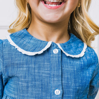 Button Front Organic Chambray Dress - Baby
