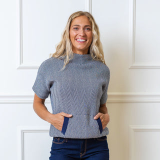 Mock Neck Short Sleeve Sweater - Hope & Henry Women