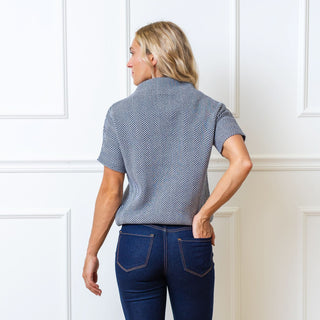 Mock Neck Short Sleeve Sweater - Hope & Henry Women