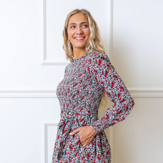 Smocked Ruffle Collar Dress - Hope & Henry Women