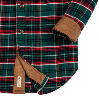 Organic Flannel Shirt with Suede Detail