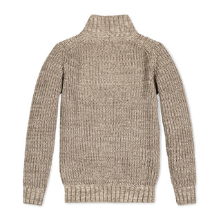 BOYS Taupe Marl Organic Half Zip Sweater
