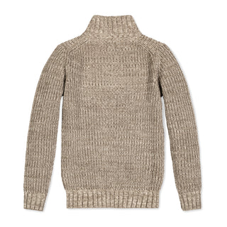BOYS Taupe Marl Organic Half Zip Sweater