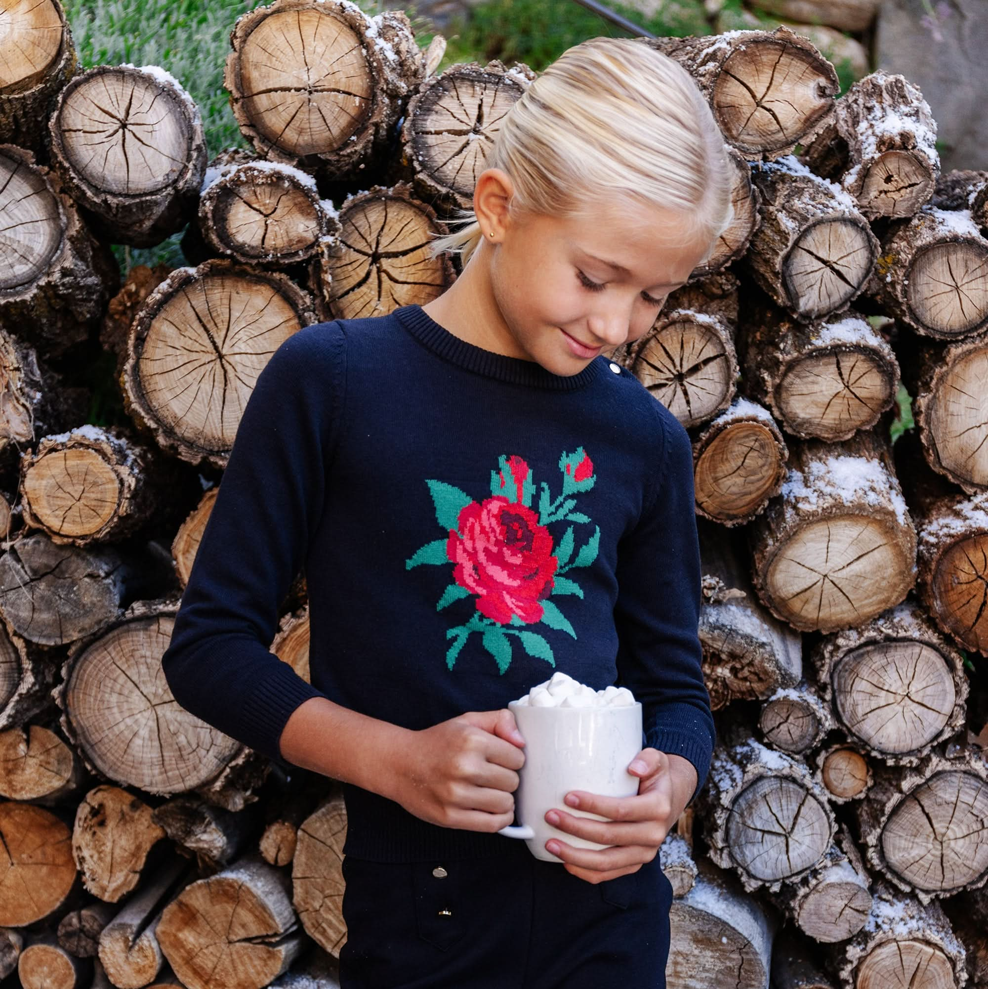 Rose Intarsia Sweater | Hope & Henry Girl