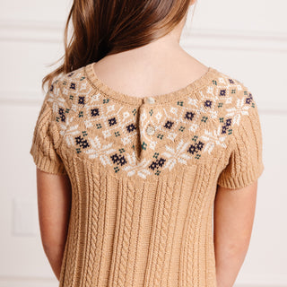 Fair Isle Cable Sweater Dress