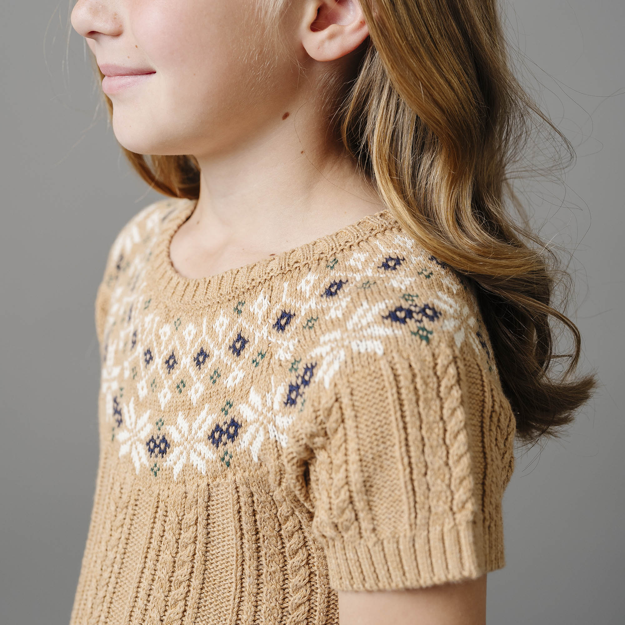 Hope & Henry - Girls Fair Isle Cable Organic Sweater Dress Hope & Henry - Girls Fair Isle Cable Organic Sweater Dress