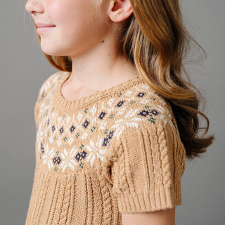 Fair Isle Cable Organic Sweater Dress