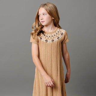 Hope & Henry - Girls Fair Isle Cable Organic Sweater Dress Hope & Henry - Girls Fair Isle Cable Organic Sweater Dress