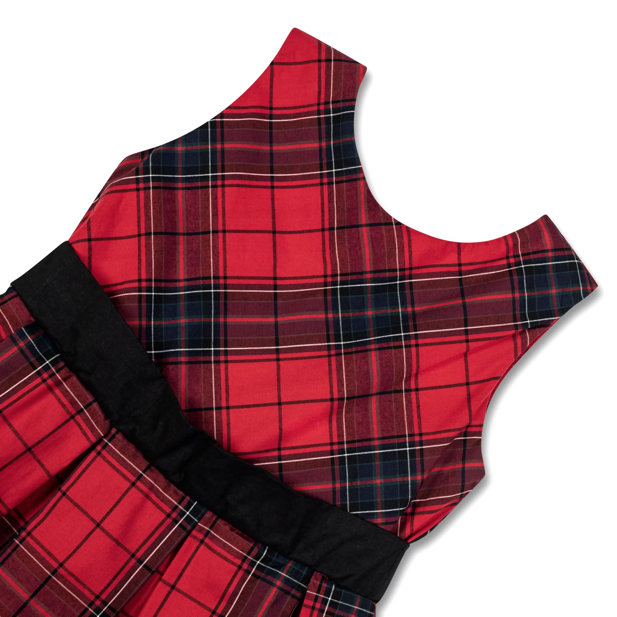 Organic Pleated Party Dress 4 / Red Holiday Plaid Organic Pleated Party Dress 4 / Red Holiday Plaid