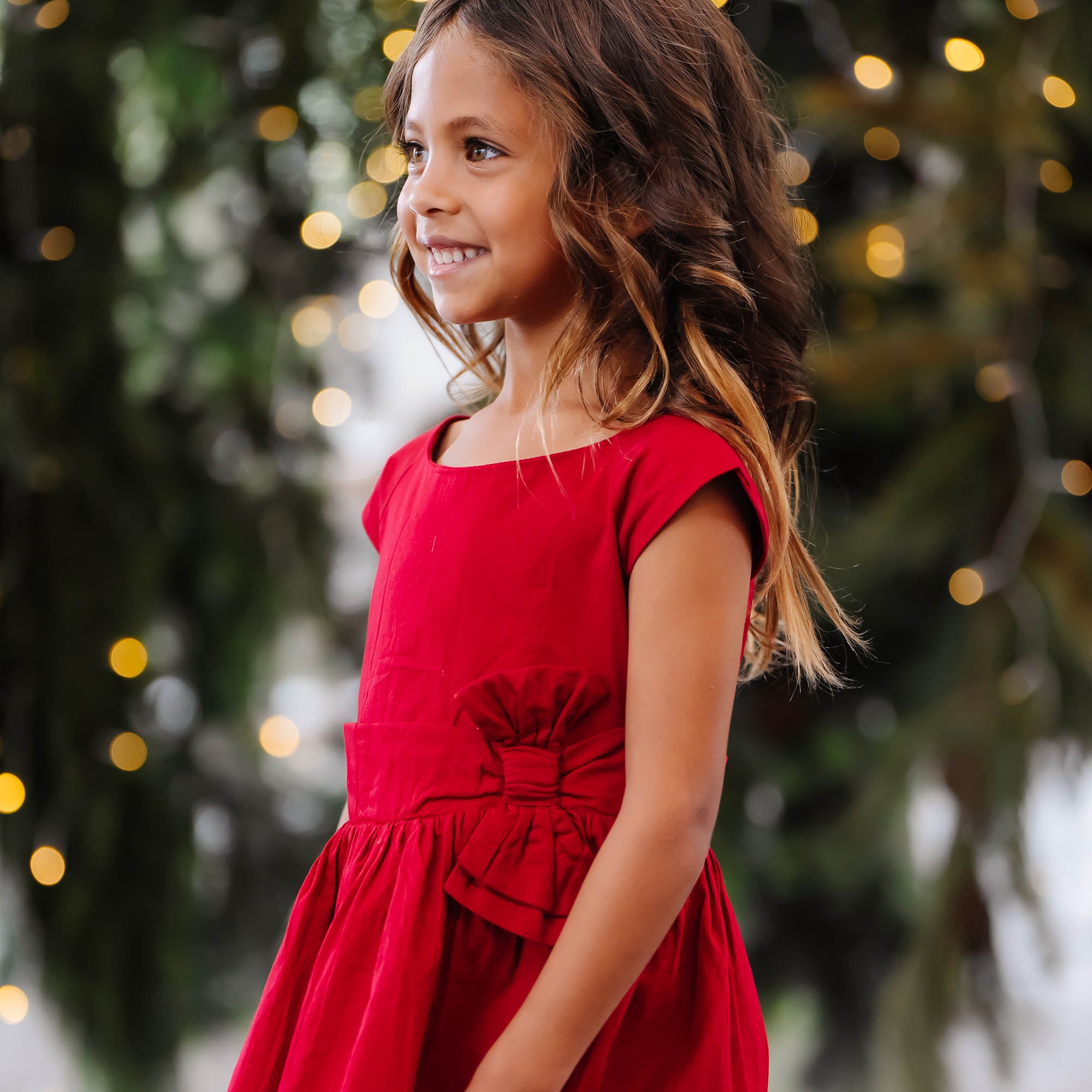Organic Cap Sleeve Party Dress with Bow Sash – Hope & Henry