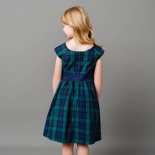 Cap Sleeve Organic Party Dress with Bow Sash