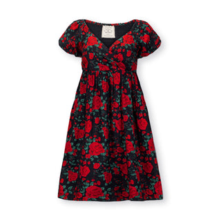 Puff Sleeve Crossover Dress