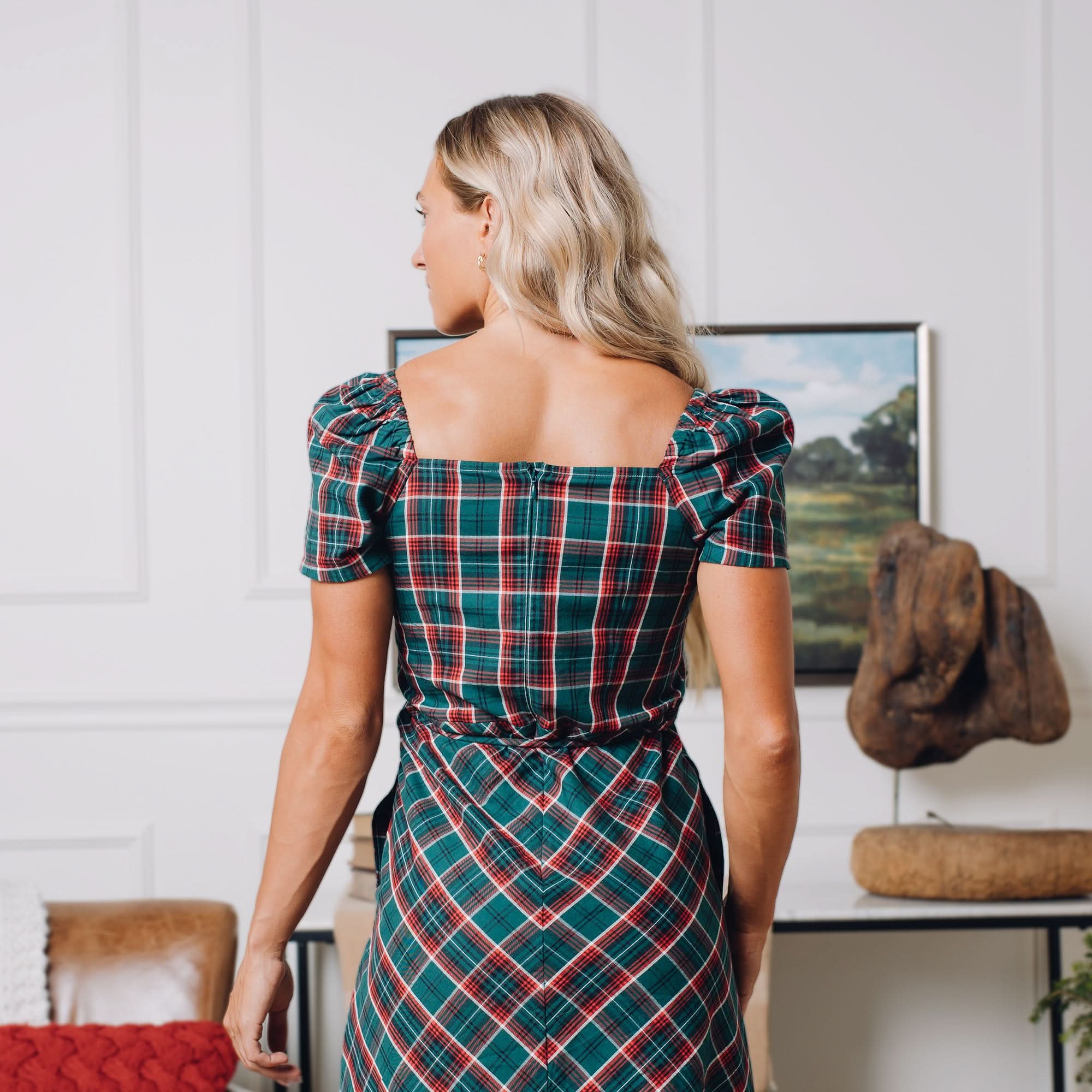 Hope & Henry - Womens Sweetheart Dress - 8 / Festive Green Plaid Hope & Henry - Womens Sweetheart Dress - 8 / Festive Green Plaid