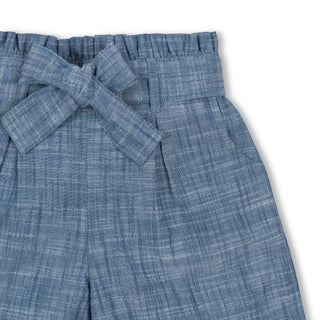 Organic Chambray Pull-On Paperbag Shorts - Baby