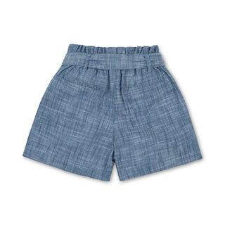 Chambray Pull-On Paperbag Shorts