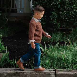 Organic Flannel Shirt with Elbow Patches - Hope & Henry Boy