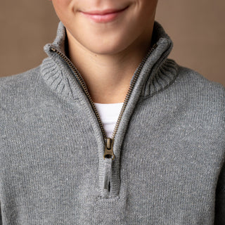 Organic Half Zip Sweater - Hope & Henry Boy