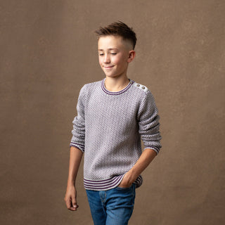 Organic Intarsia Crew Neck Sweater - Hope & Henry Boy