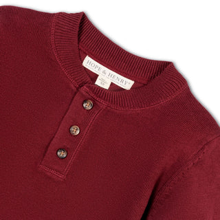 TARGET - Organic Sweater Henley with Elbow Patches - Hope & Henry Boy