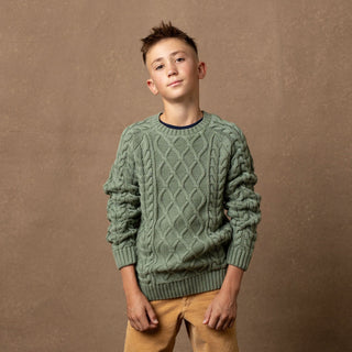 Organic Raglan Fisherman Sweater - Hope & Henry Boy